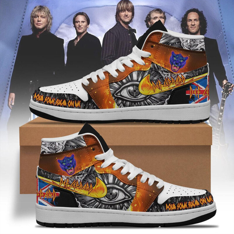 Def Leppard Pour Some Sugar On Me Air Jordan 1 Shoes Gifts For Rock Band Fans