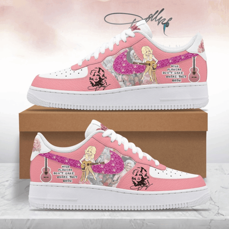 Dolly Parton Wildflowers Premium Nike Air Force 1 Dolly Parton Merch Gifts For Mom