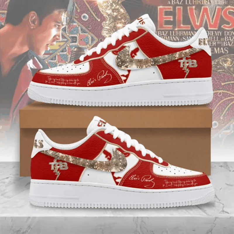 Elvis Presley King Of Rock Luxury Edition Nike Air Force 1 Elvis Presley Merch Father's Day Gifts