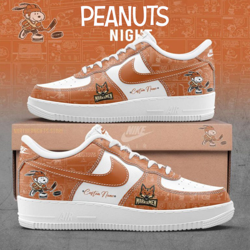 Fayetteville Marksmen 75th Anniversary Peanuts Air Force 1 Shoes Unique Gifts For Hockey Lovers