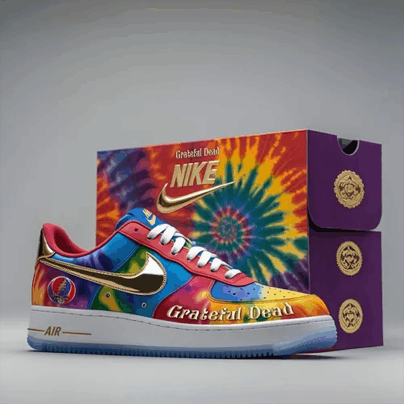 Grateful Dead Psychedelic Rainbow Nike Air Force 1 Grateful Dead Merch Perfect Father's Day Gifts