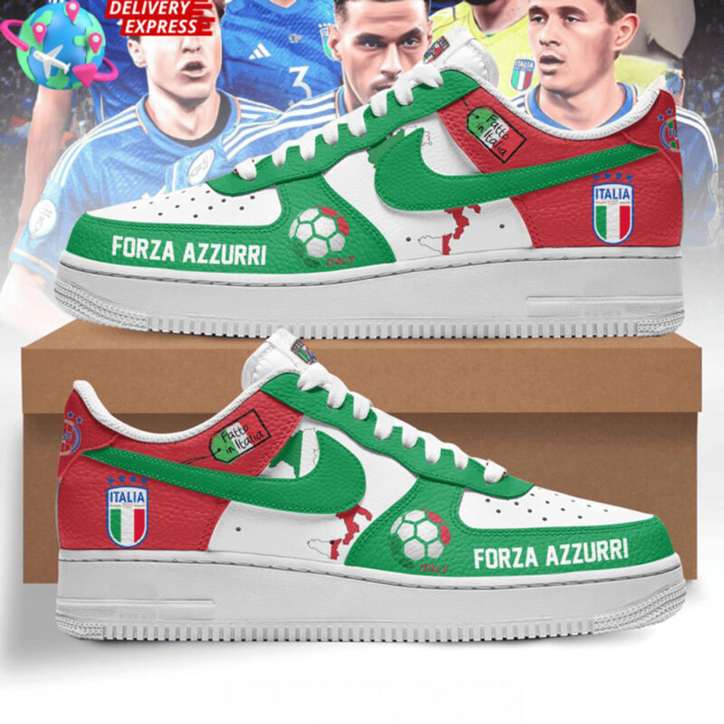 Italia Forza Azzurri Euro 2024 Air Force 1 Shoes Father's Day Gifts For Football Fan