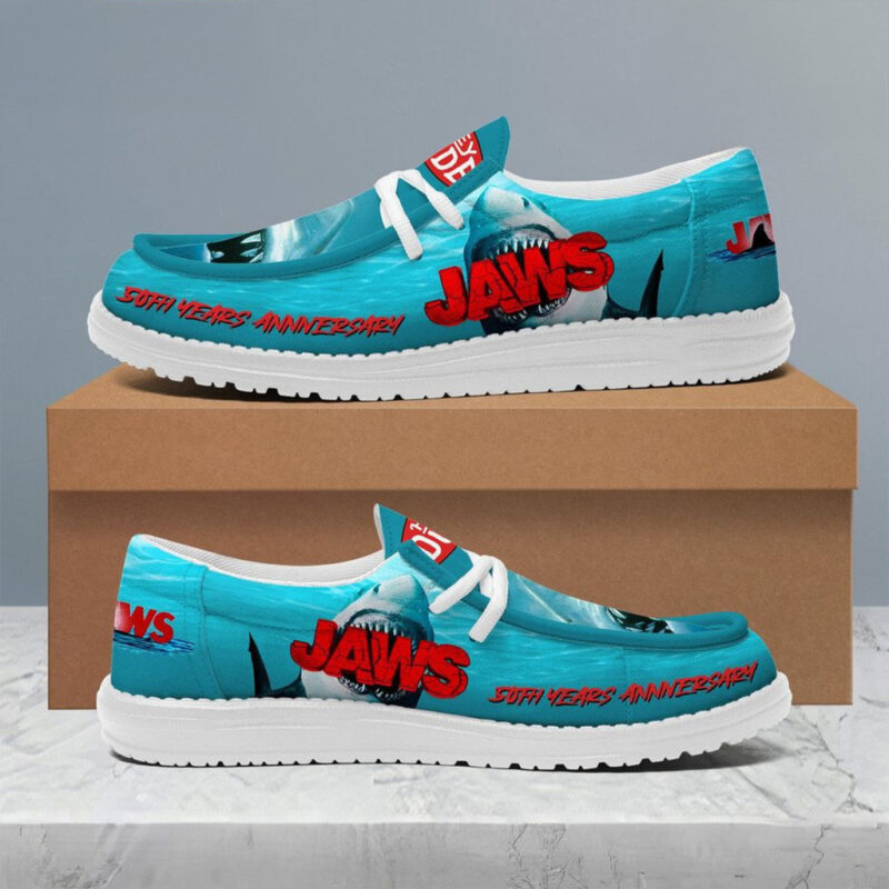 Jaws 50th Anniversary Special Hey Dude Shoes Jaws Merch Gifts For Movie Fans