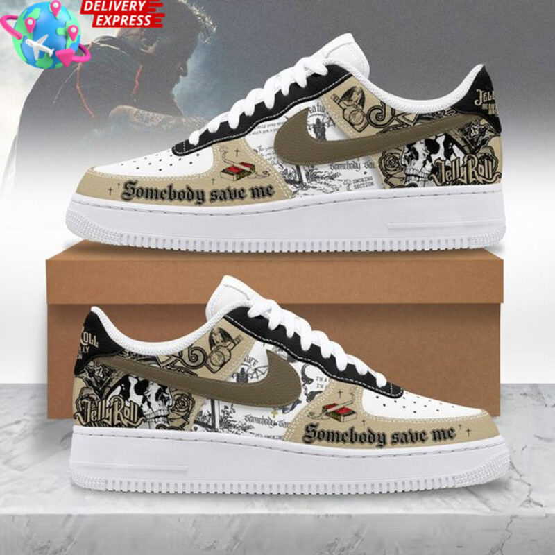 Jelly Roll Somebody Save Me Nike Air Force 1 Jelly Roll Merch Gifts For Music Fans