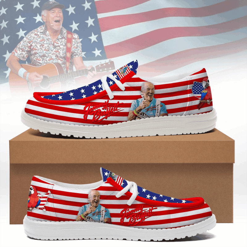 Jimmy Buffett 4th Of July United State Hey Dude Shoes Jimmy Buffett Merch Top Father's Day Gifts
