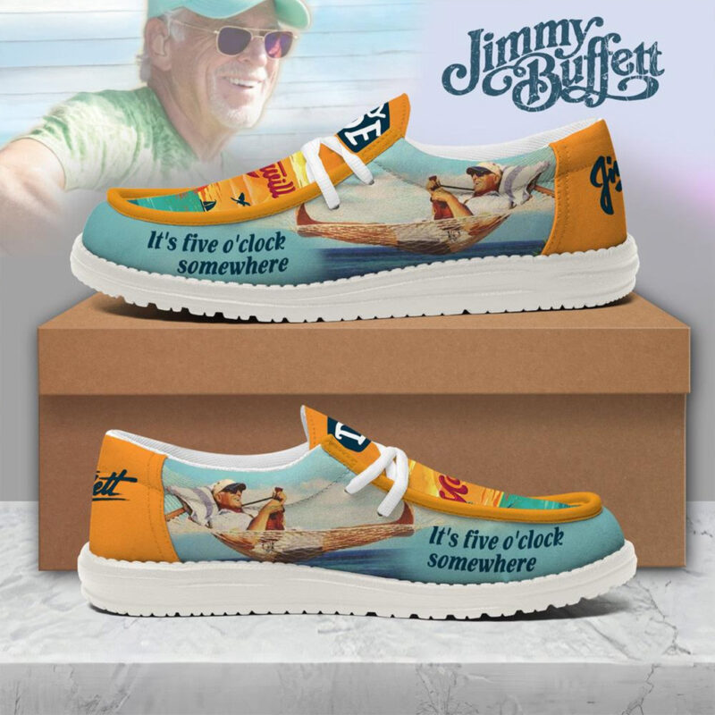 Jimmy Buffett It's Five O'Clock Somewhere Hey Dude Shoes Gifts For Music Lovers