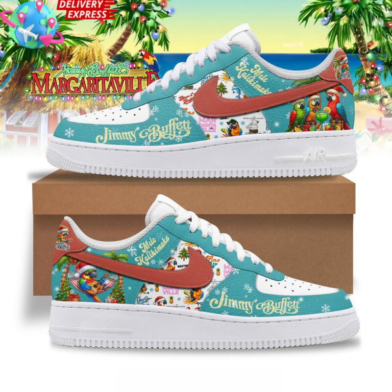 Jimmy Buffett Mele Kalikimaka Nike Air Force 1 Jimmy Buffett Merch Gifts For Father's Day Ideas