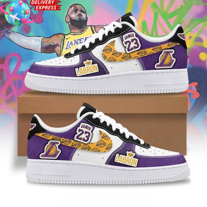 Lebron James Los Angeles Lakers Nike Air Force 1 LeBron James Merch Gifts For Father's Day Ideas