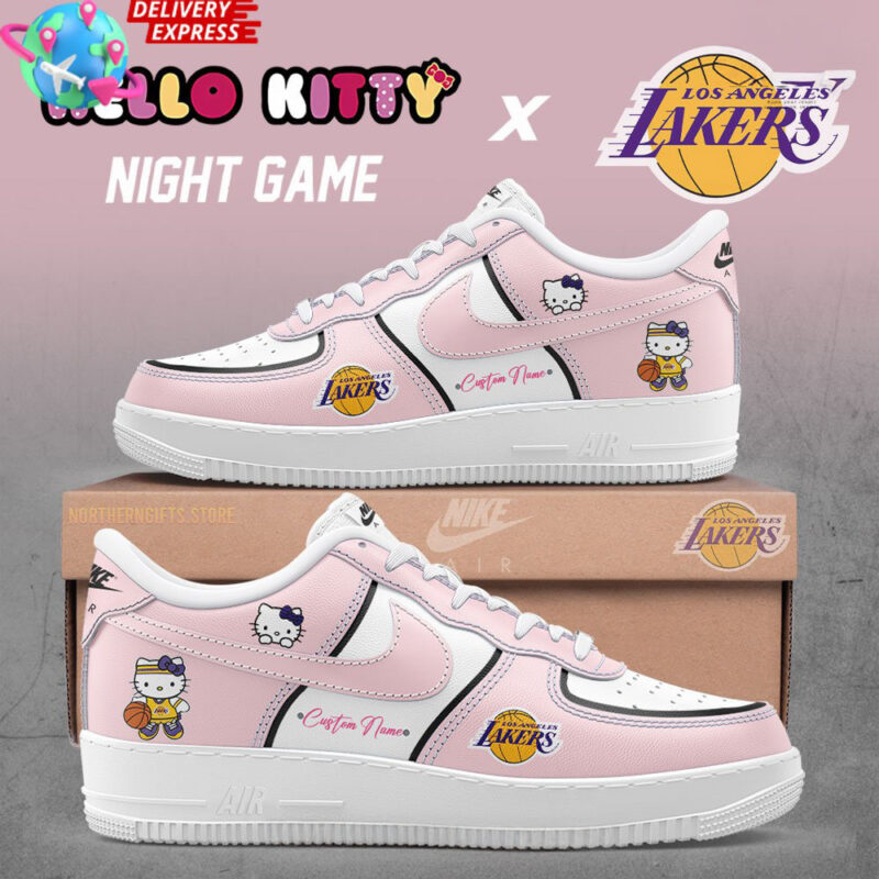 Los Angeles Lakers X Hello Kitty Nike Air Force 1 Los Angeles Lakers Merch Mother's Day Gifts