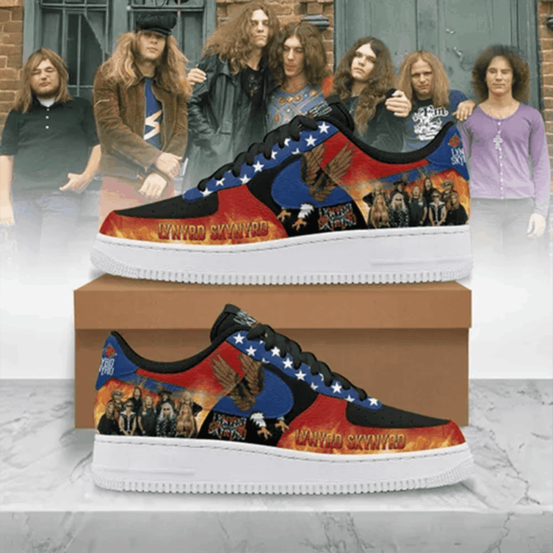 Lynyrd Skynyrd Freebird Flames Nike Air Force 1 Lynyrd Skynyrd Merch Dad Gifts For Father's Day