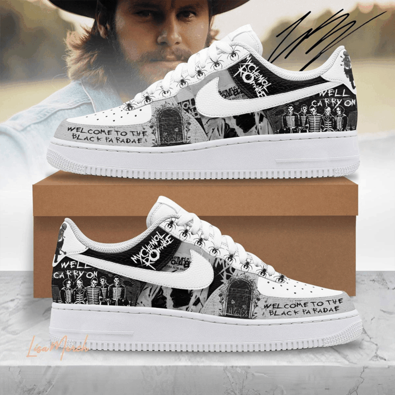 My Chemical Romance Welcome To The Black Parade Air Force 1 Shoes My Chemical Romance Merch