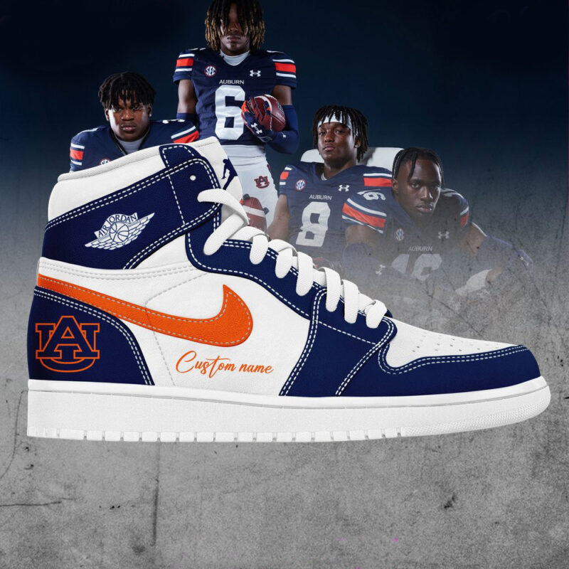 Personalized Auburn Tigers Football Nike Air Jordan 1 Auburn Tigers Merch Gifts For Husband