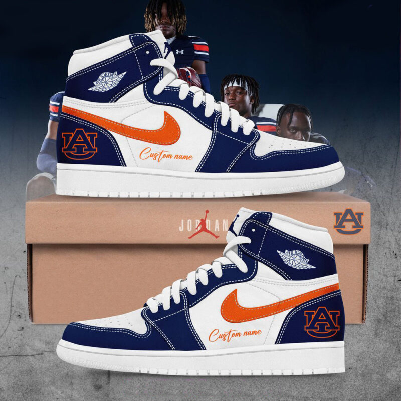 Personalized Auburn Tigers Football Nike Air Jordan 1 Auburn Tigers Merch Gifts For Husband