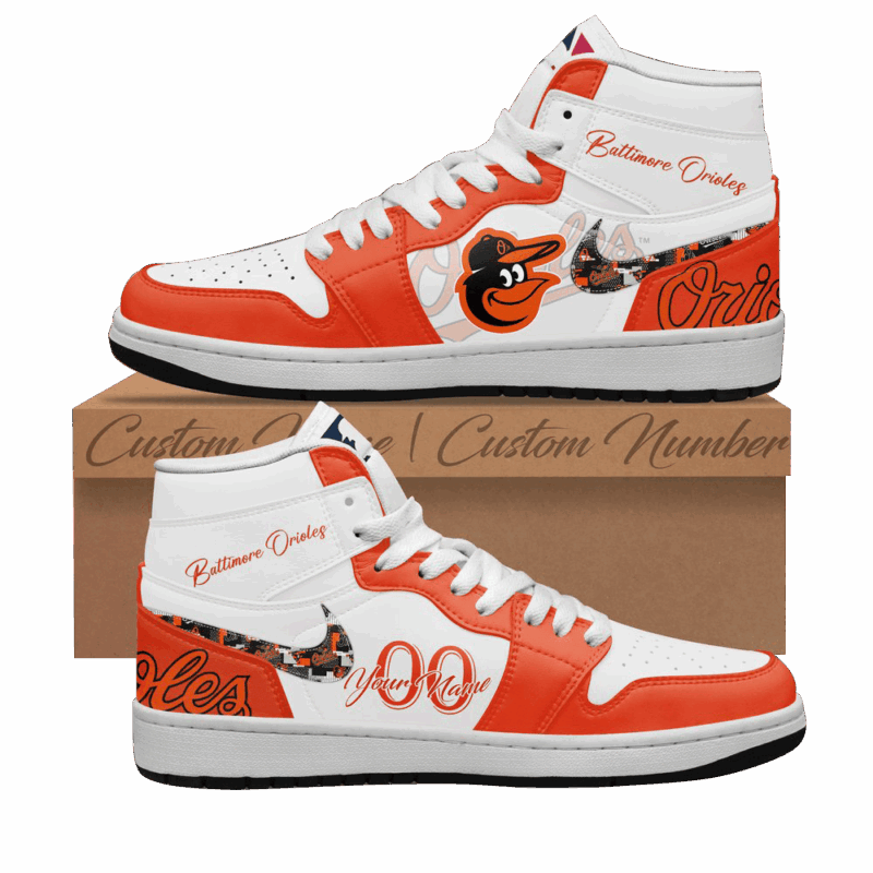 Personalized Baltimore Orioles Baseball Air Jordan 1 Shoes Baltimore Orioles Merch Husband Gift
