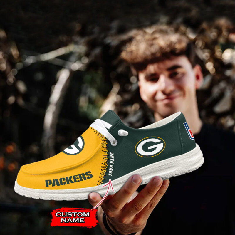 Personalized Green Bay Packers Hey Dude Shoes Father's Day Gifts For Husband