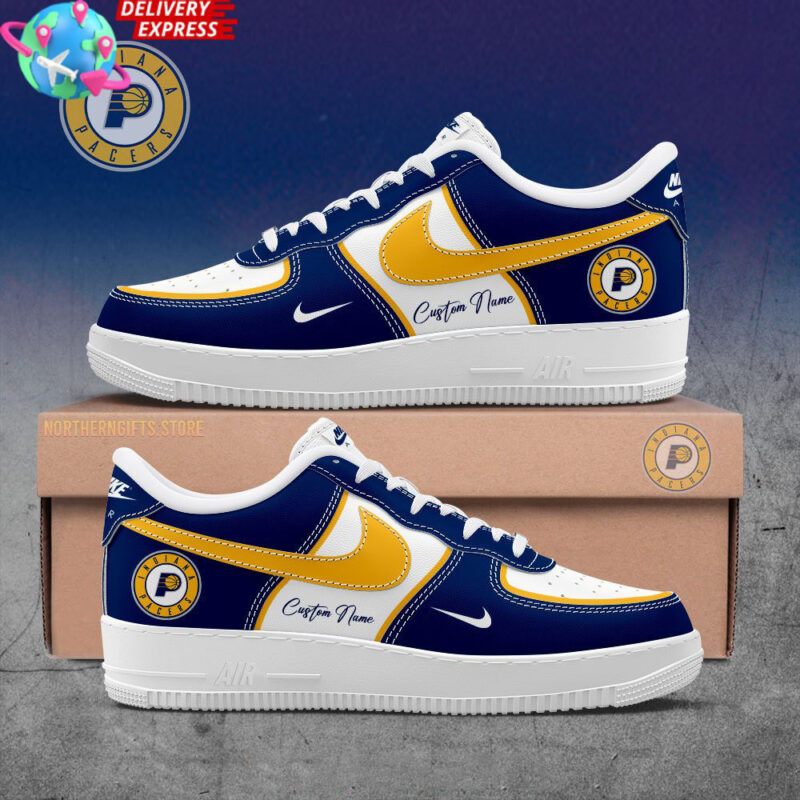 Personalized Indiana Pacers Nike Air Force 1 Indiana Pacers Merch Basketball Fan Gift Ideas