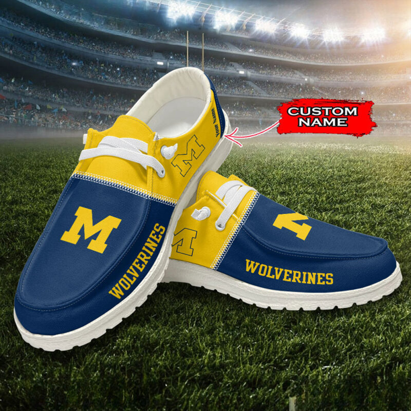 Personalized Michigan Wolverines Hey Dude Shoes Michigan Wolverines Merch Top Father's Day Gifts