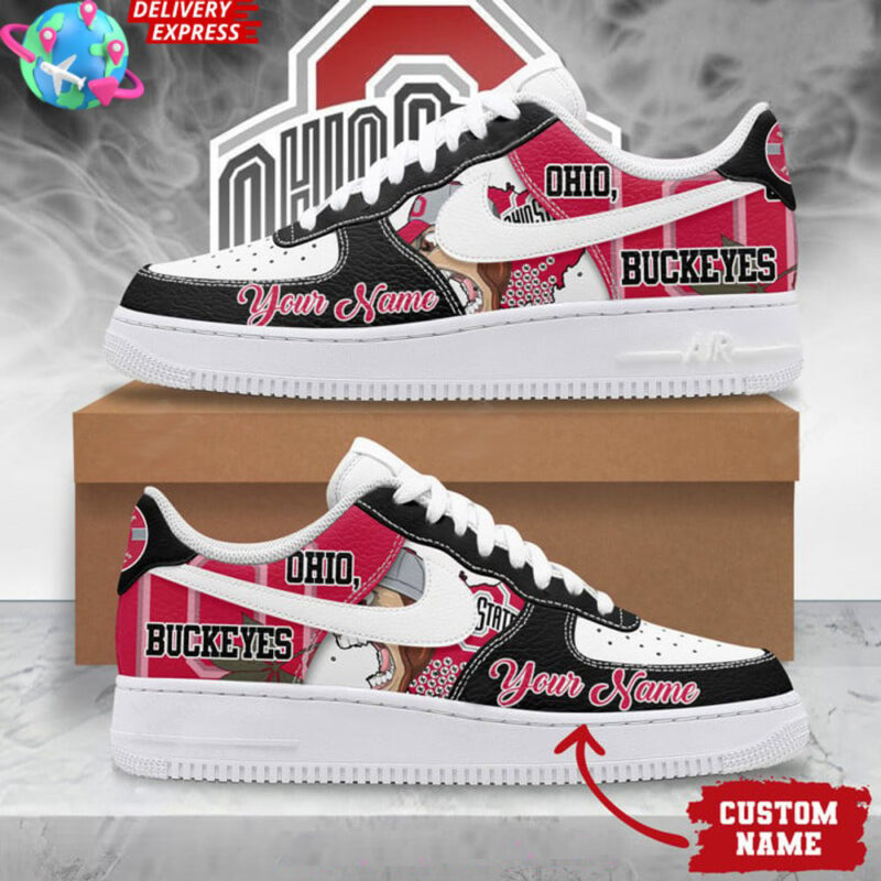 Personalized Ohio State Buckeyes Nike Air Force 1 Ohio State Buckeyes Merch Football Fans Gift