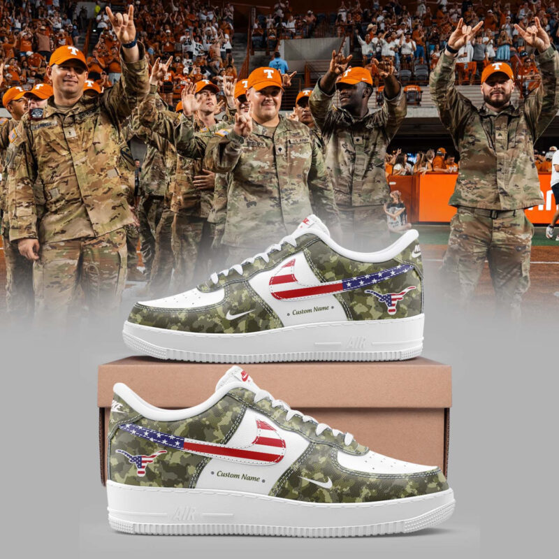 Personalized Texas Longhorns US Military Air Force 1 Shoes Football Themed Gifts