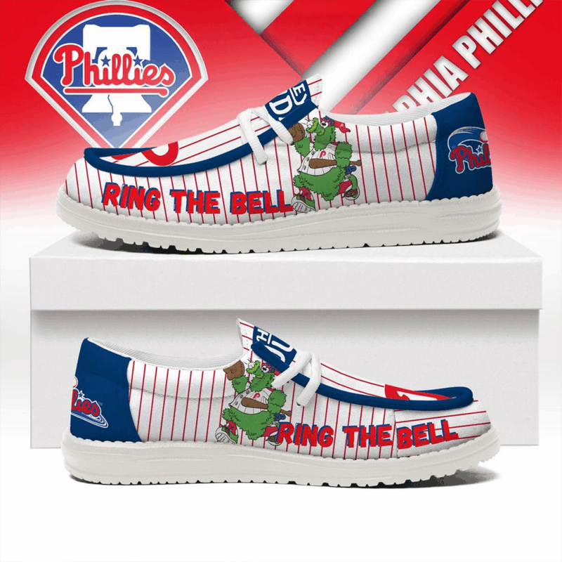 Philadelphia Phillies Ring The Bell Hey Dude Shoes Philadelphia Phillies Merch Husband Gifts