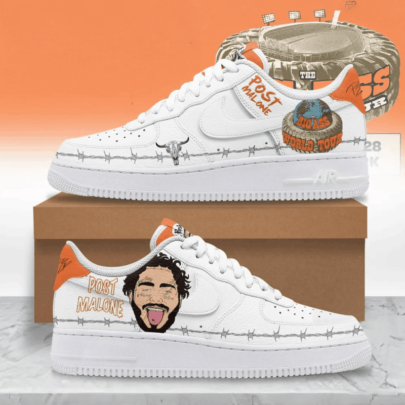 Post Malone Big Ass World Tour 2025 Nike Air Force 1 Post Malone Merch Top 10 Father's Day Gifts