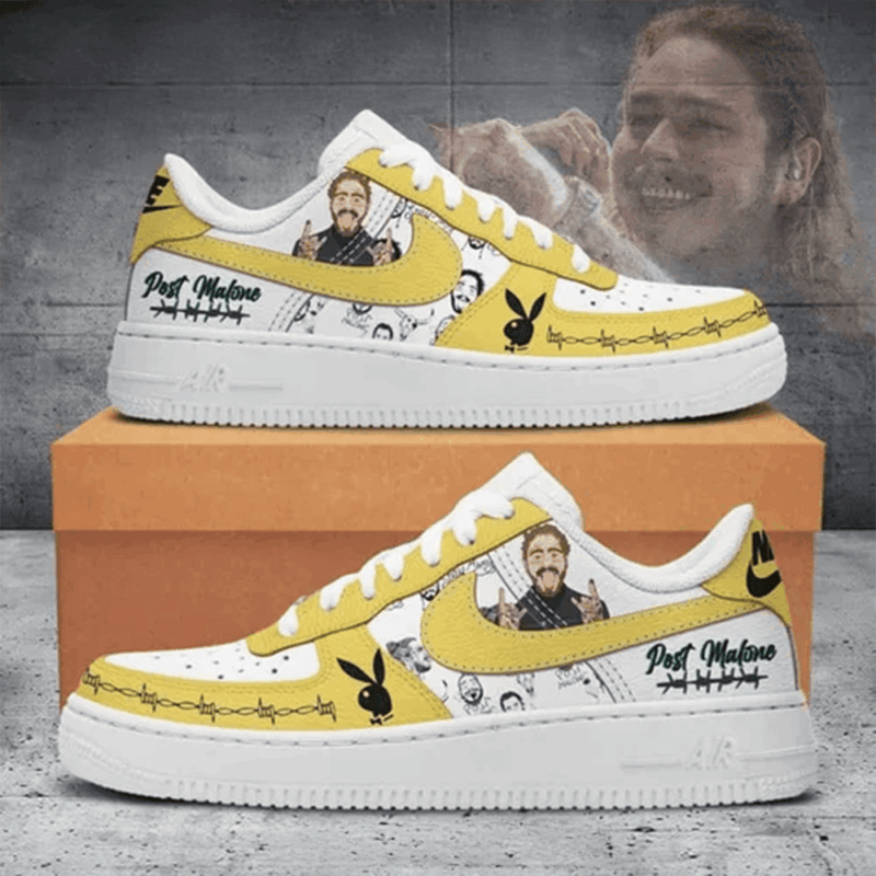 Post Malone Playboy Rockstar Nike Air Force 1 Post Malone Merch Mother's Day Gifts