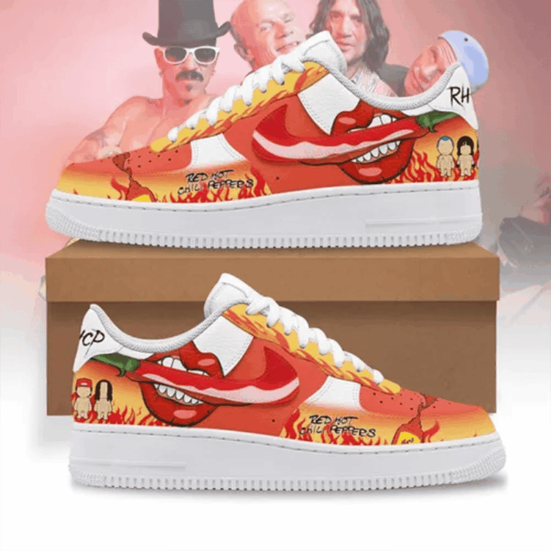 Red Hot Chili Peppers x Nike Air Force 1 Red Hot Chili Peppers Merch Top Father's Day Gifts