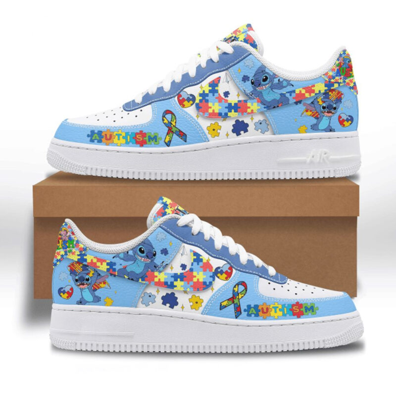 Stitch Autism Awareness Month 2025 Nike Air Force 1 Father's Day Presents For Son