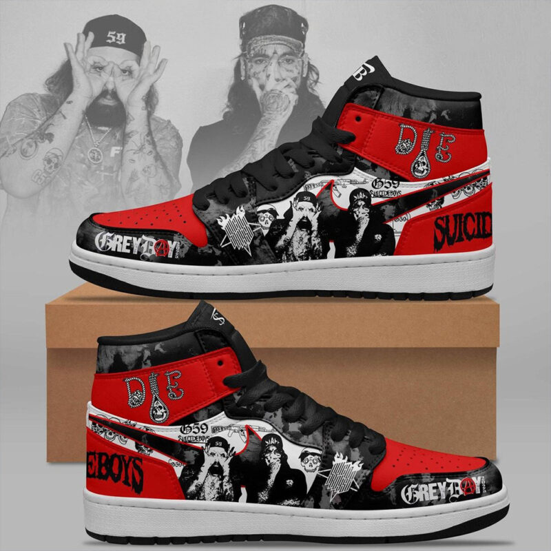 Suicideboys Grey Day Black Red 2025 Air Jordan 1 Shoes Suicideboys Merch Fans Gifts