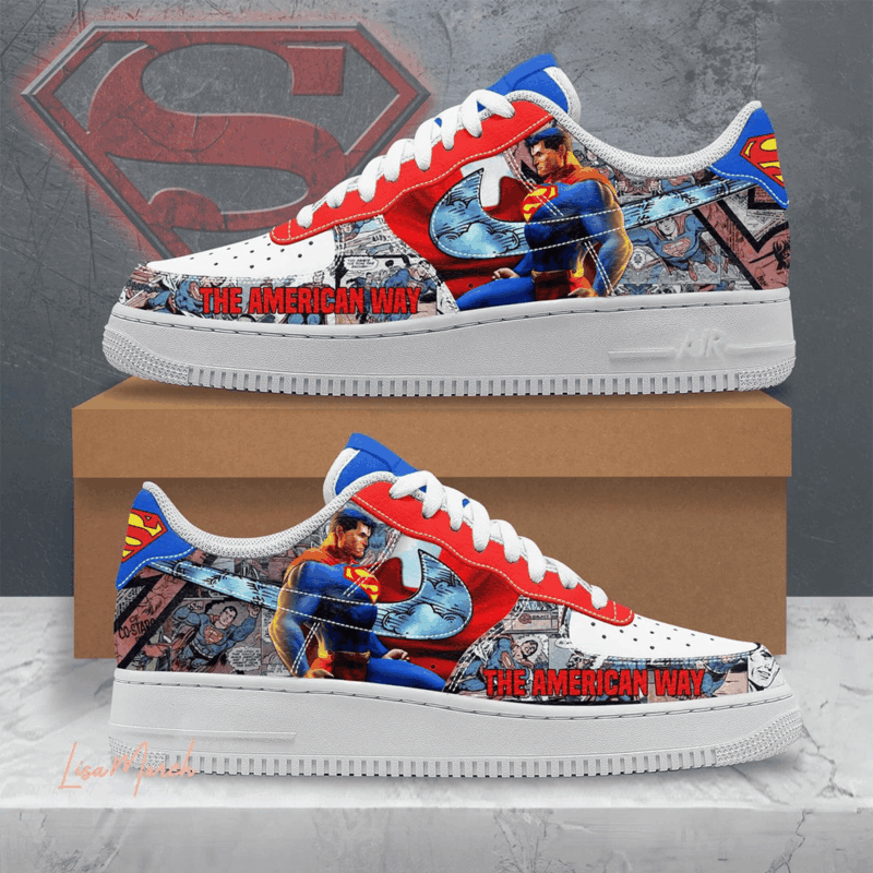 Superman The American Way Air Force 1 Shoes Superman Merch Dad Gifts For Father's Day 2025