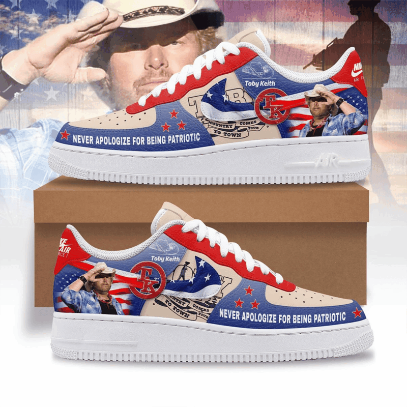 Toby Keith Never Apologize For Being Patriotic Air Force 1 Shoes Toby Keith Merch For Fans