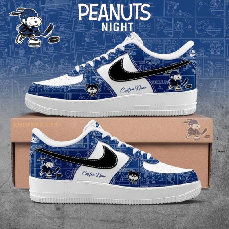 Watertown Wolves 75th Anniversary Of Peanuts Air Force 1 Shoes Presents For Hockey Fans